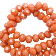 Top Facet kralen 6x4mm disc Ochre orange-pearl shine coating